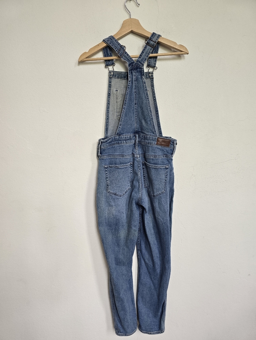 Hollister XS Distressed Denim Overalls Light Wash Skinny Fit - Picture 12 of 15